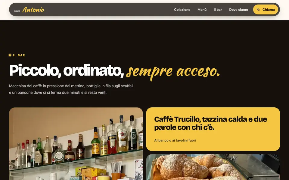Sezione con le foto del banco e delle graffe