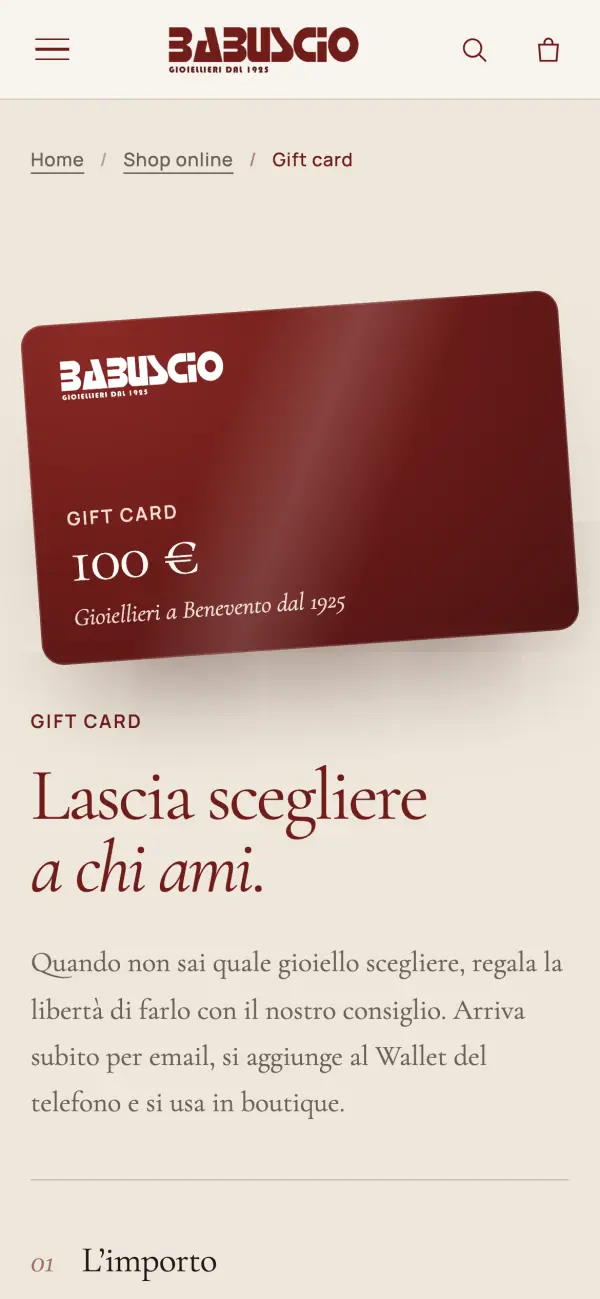 Gift card su telefono